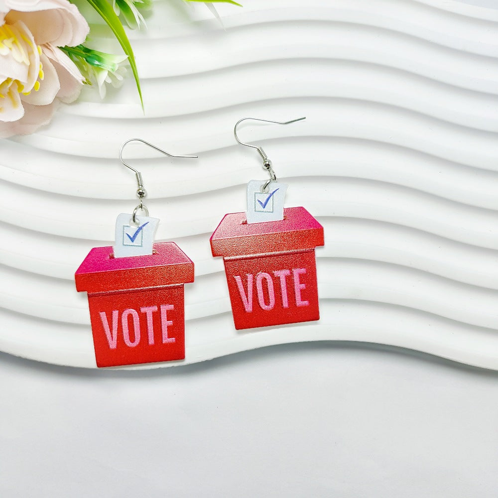 Wholesale 10pcs American Independence Day Earrings Love Stars Sun Flower Earrings ACC-ES-Qiyu006