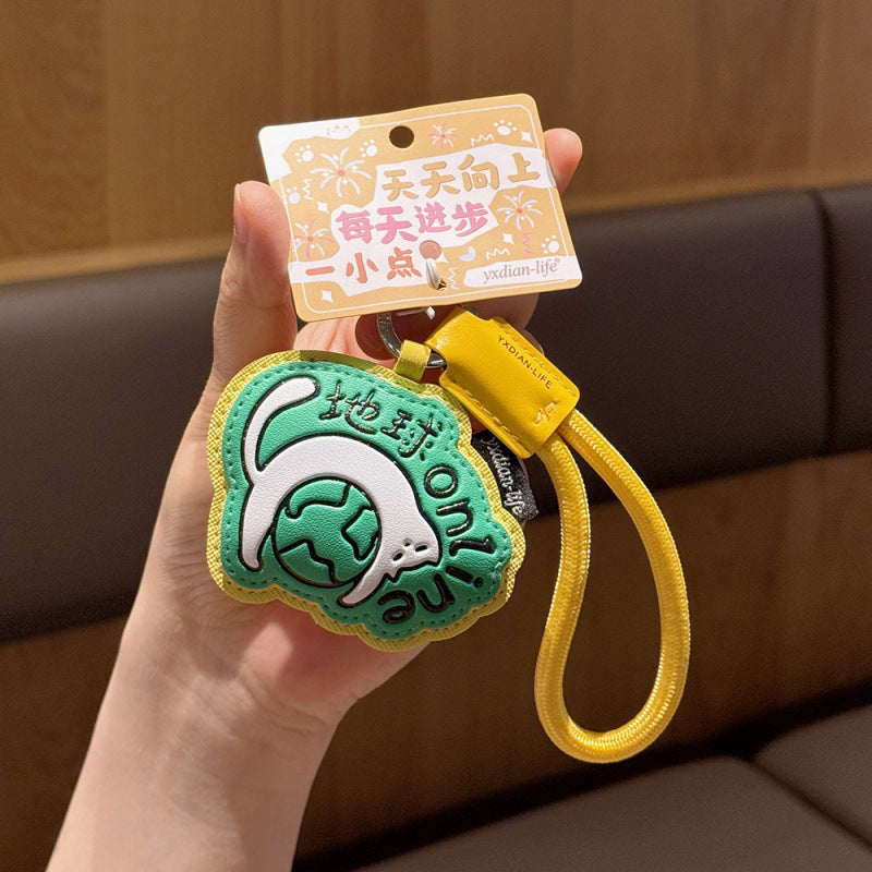 Wholesale PU Leather Funny Text Keychain Backpack Charm Student Gift