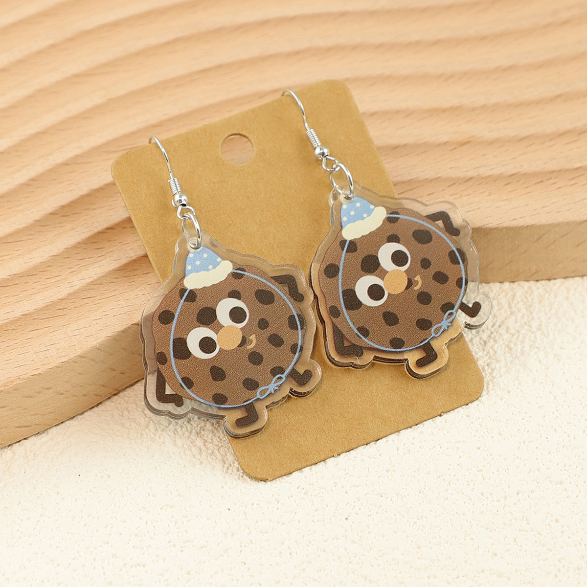 Wholesale Cartoon bread cake big eyes fruit apple cat acrylic earrings