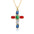 Wholesale  micro inlaid zircon necklace multi-color cross pendant hip hop necklace