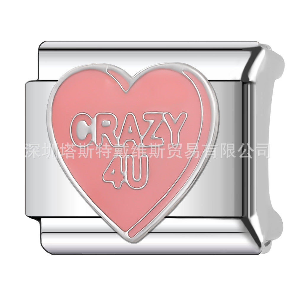 Wholesale Italian Charm Bracelet 9mm DIY Splicing Cute Creative Stainless Steel Composable Bracelet