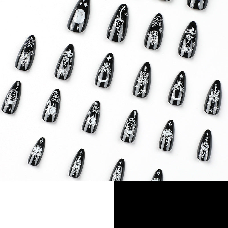 Wholesale 24 Pieces/box Star Moon Snake Press-on Nails Kits Nail Stickers ACC-NS-LeFan034