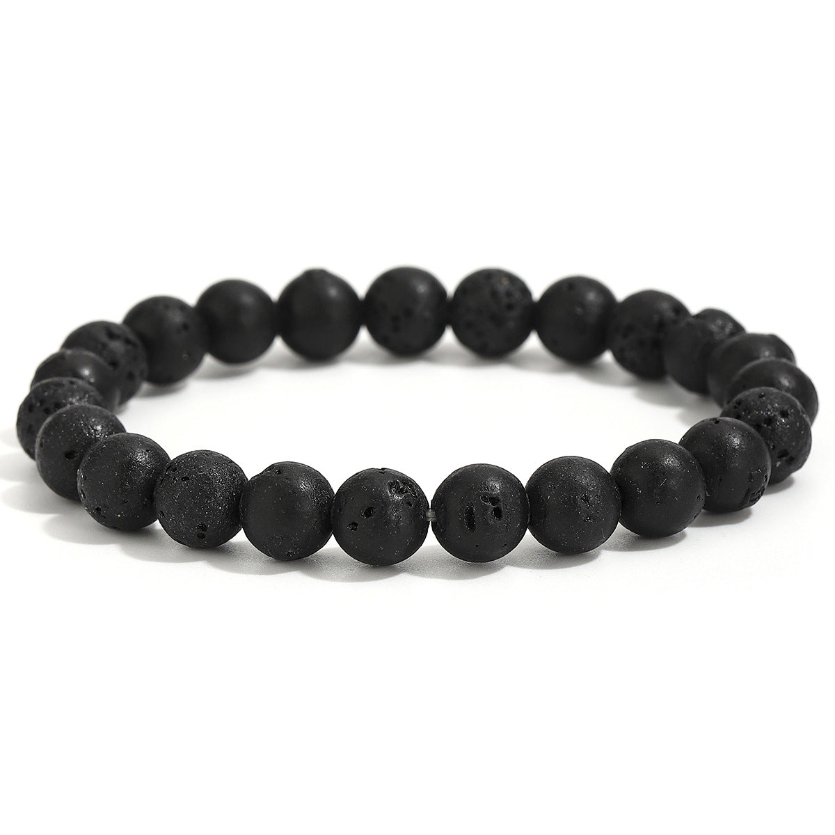 Wholesale Volcanic Stone Beaded Bracelet Retro Punk Men S Elastic Stretch Jewelry Accessory