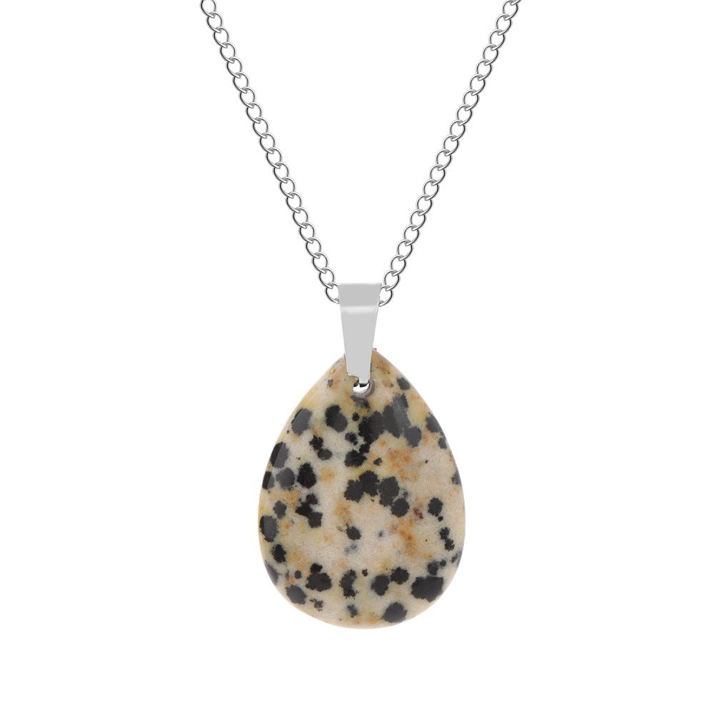 Wholesale Natural Crystal Pendant Necklace Stainless Steel O-Chain with Lobster Clasp Boutique Jewelry Accessory