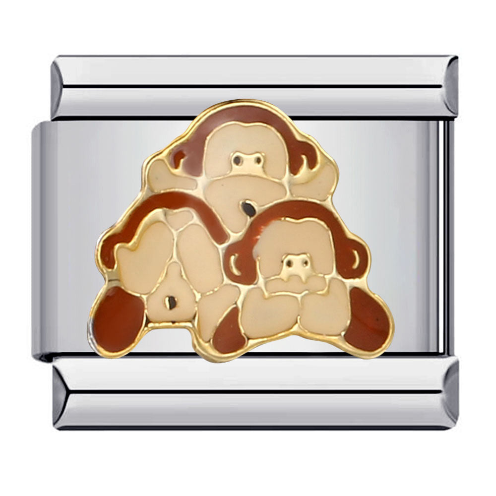 Wholesale Titanium Steel Gold Plated Oil Drop DIY Italian Module Bracelet Italian Charm