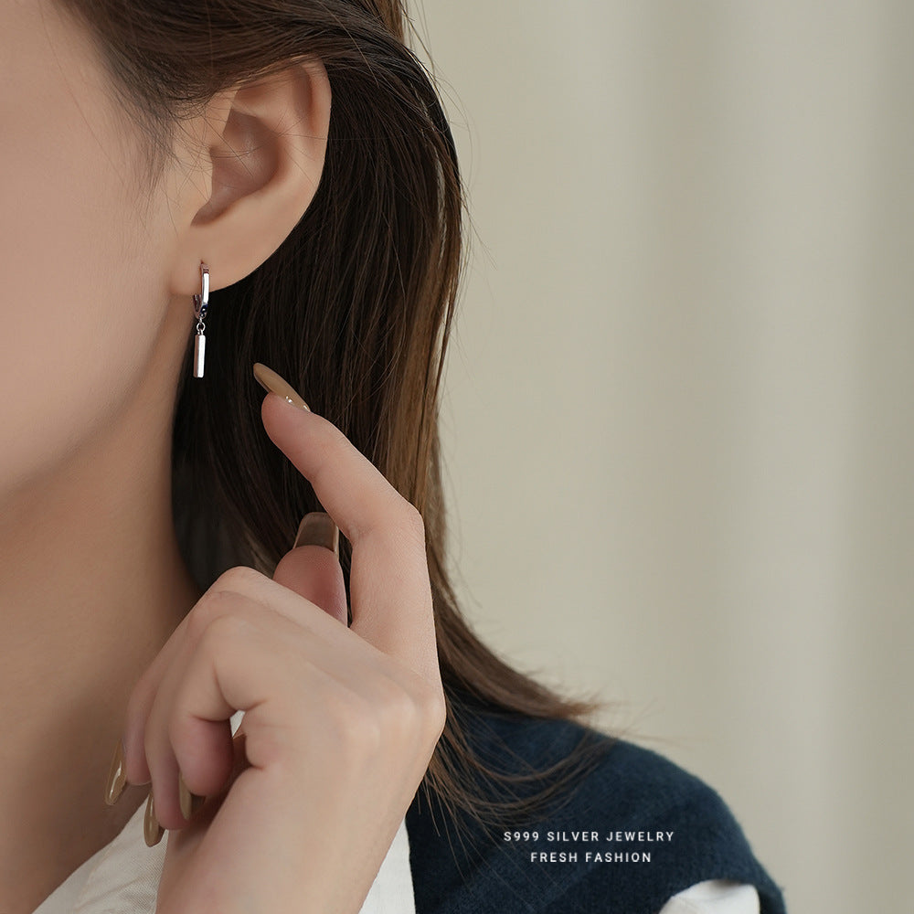 Wholesale Small Silver Strip Earrings Sterling Silver Earrings