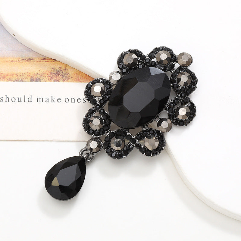 Wholesale  Diamond Pearl Flower Sun God flower brooch gem pendant