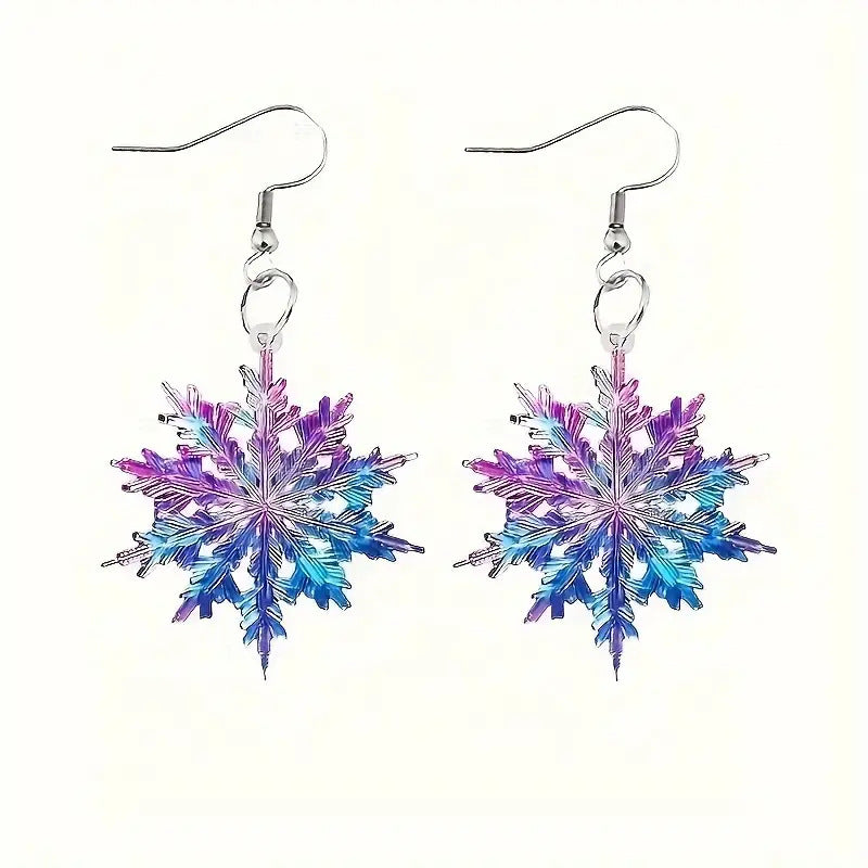Wholesale Ice Snowflake Crystal Acrylic Earrings ACC-ES-Xiyin001