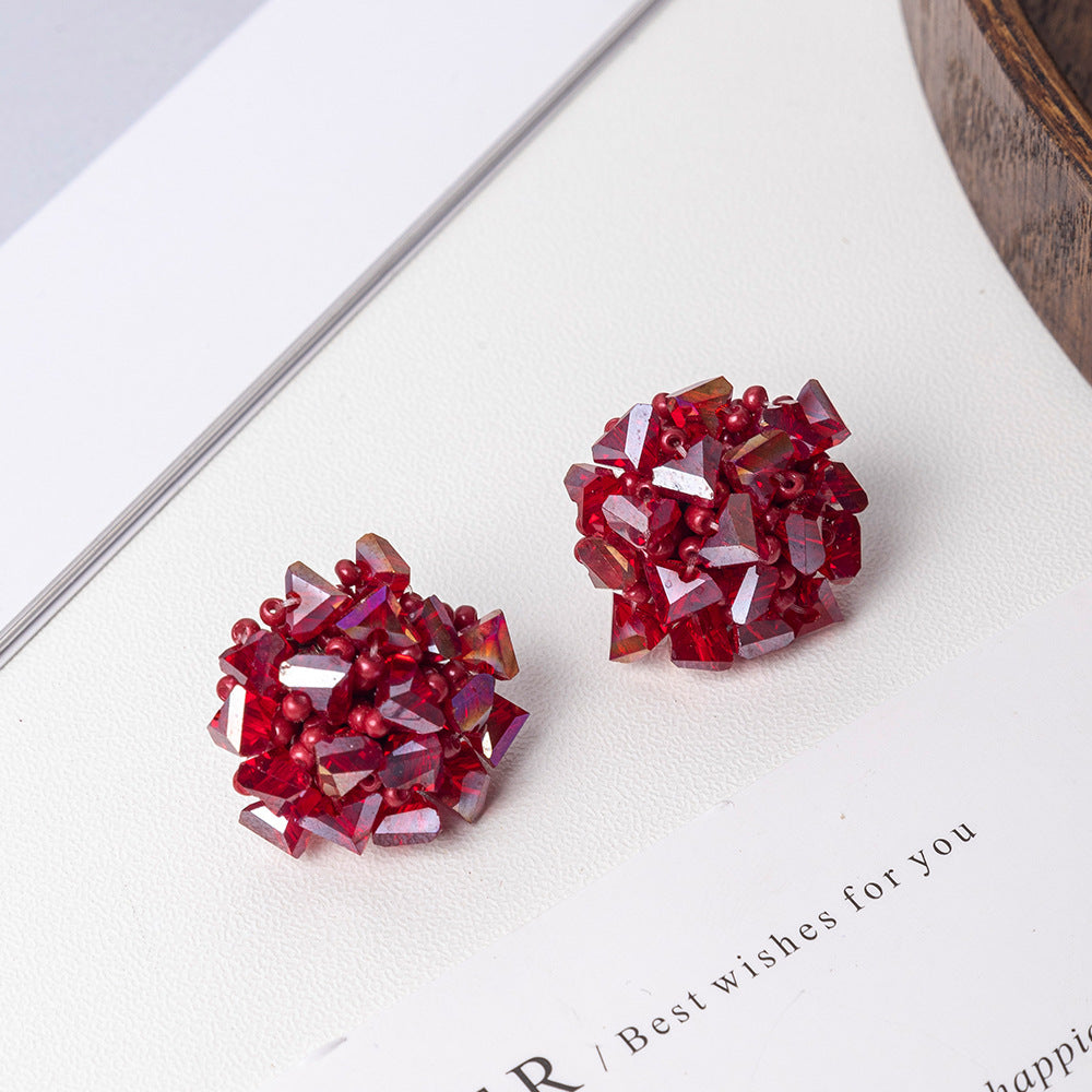 Wholesale  crystal gravel earrings  multi-color optional  earrings