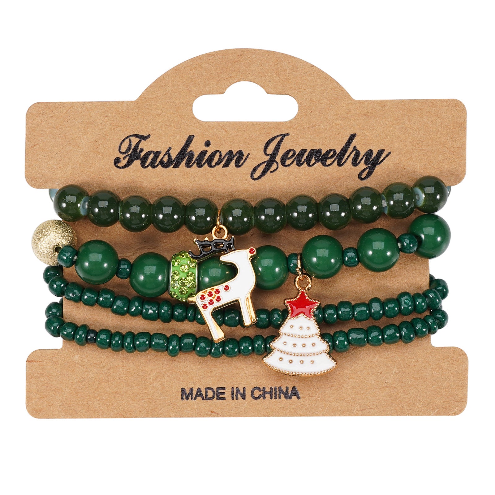 Wholesale Christmas Elastic Bracelets Snowman Snowflake Old Man Deer Bracelet Layered Bracelet Set ACC-BT-XinY015