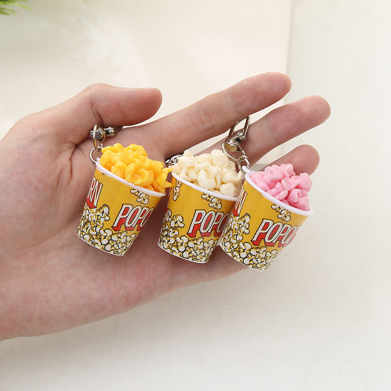 Wholesale popcorn keychain fun food keychains
