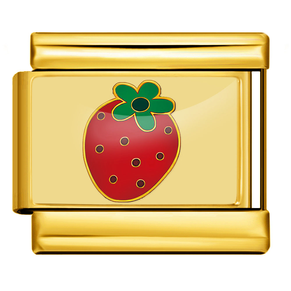 Wholesale  Italian Charm Bracelet 9mm DIY Fruit and Vegetable Series Creative Stainless Steel Composable Bracelet