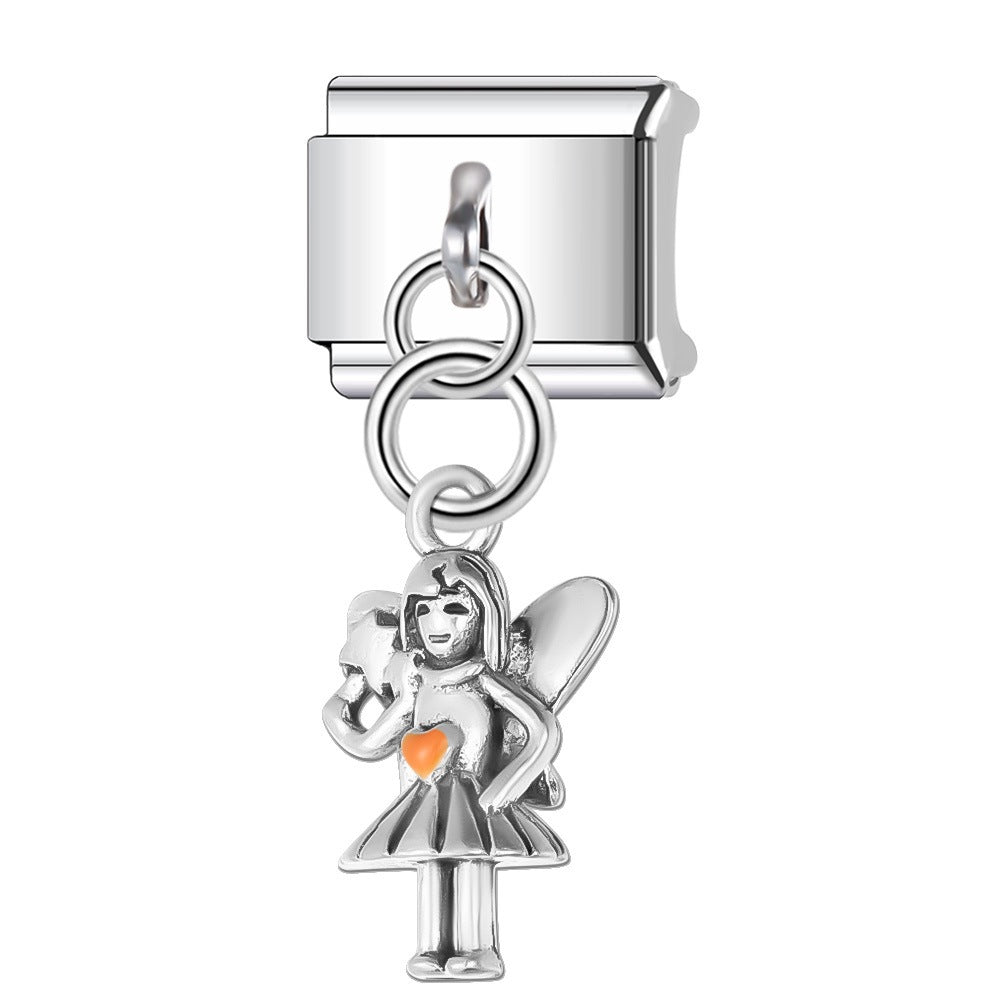 Wholesale Italian Charm Bracelet 9mm DIY Splicing Cute Creative Pendant Stainless Steel Composable Bracelet