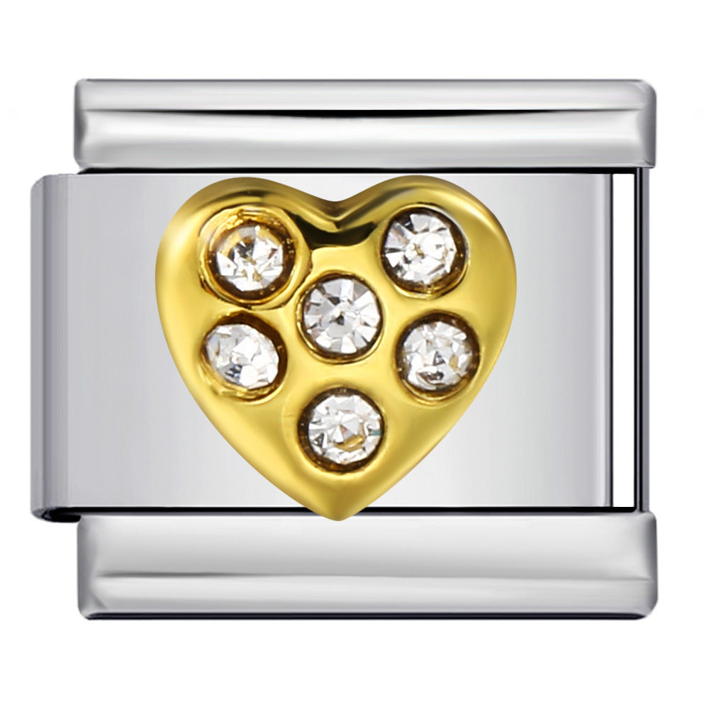 Pulsera de encanto italiano de 5 piezas al por mayor de 9 mm empalme de bricolaje lindo pulsera compuesta de acero inoxidable creativo