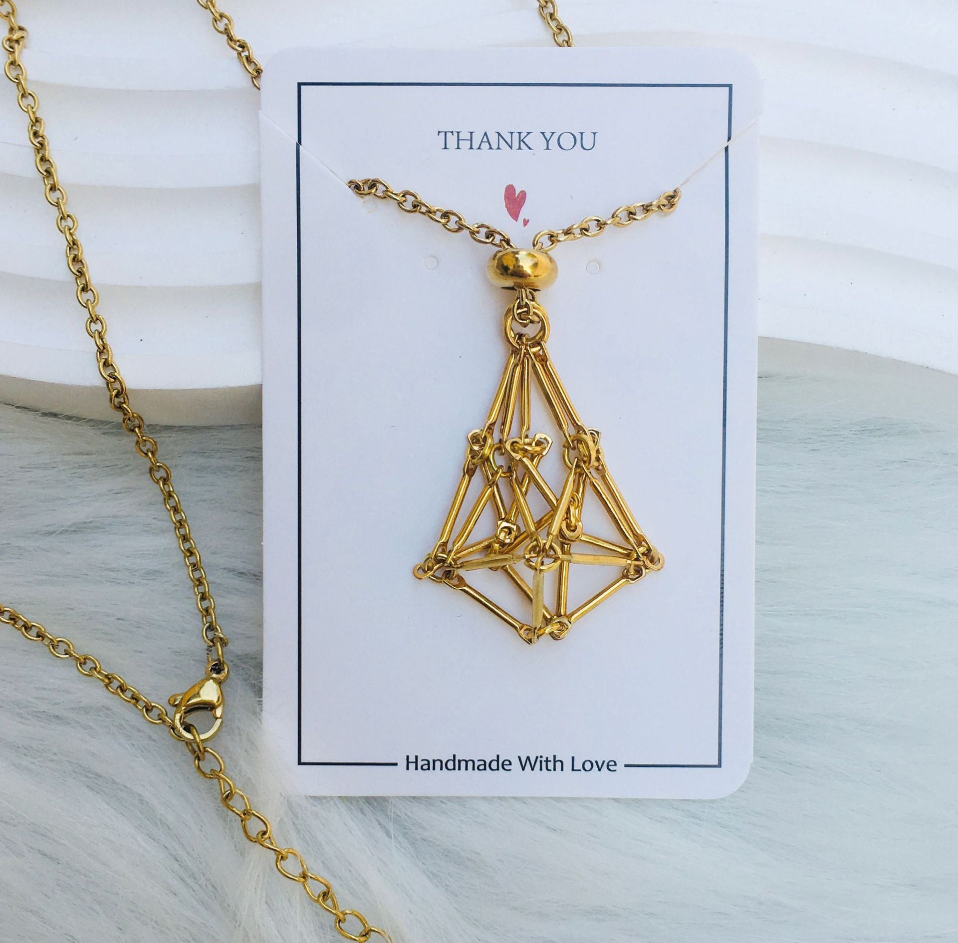 Wholesale Natural Stone Crystal Stainless Steel Bamboo Adjustable Hand Woven Net Pocket Necklace ACC-NE-RongGuan006