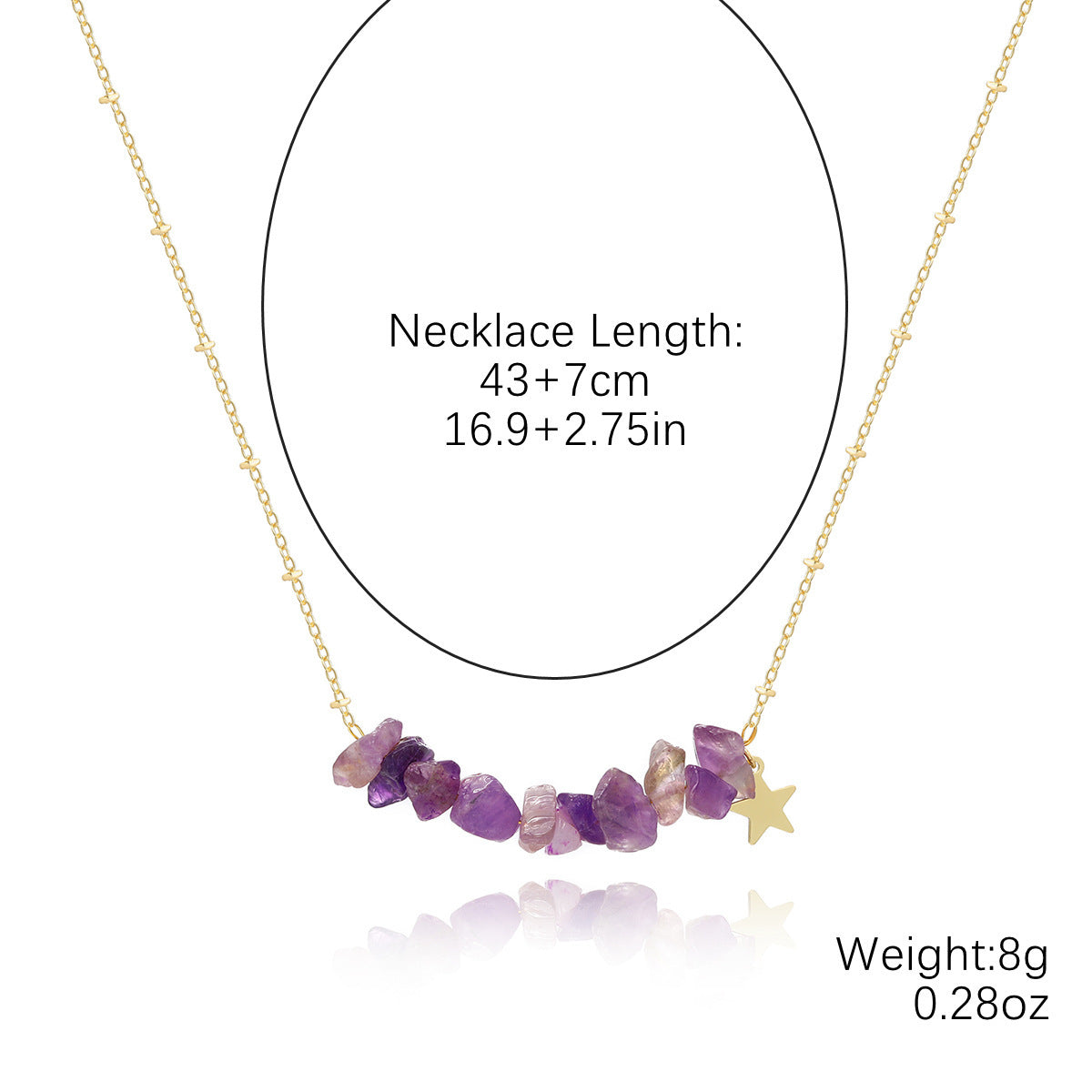 Wholesale  Necklace Bohemian Style Colorful Gravel Ins Necklace Women' s Natural Stone Beaded Necklace