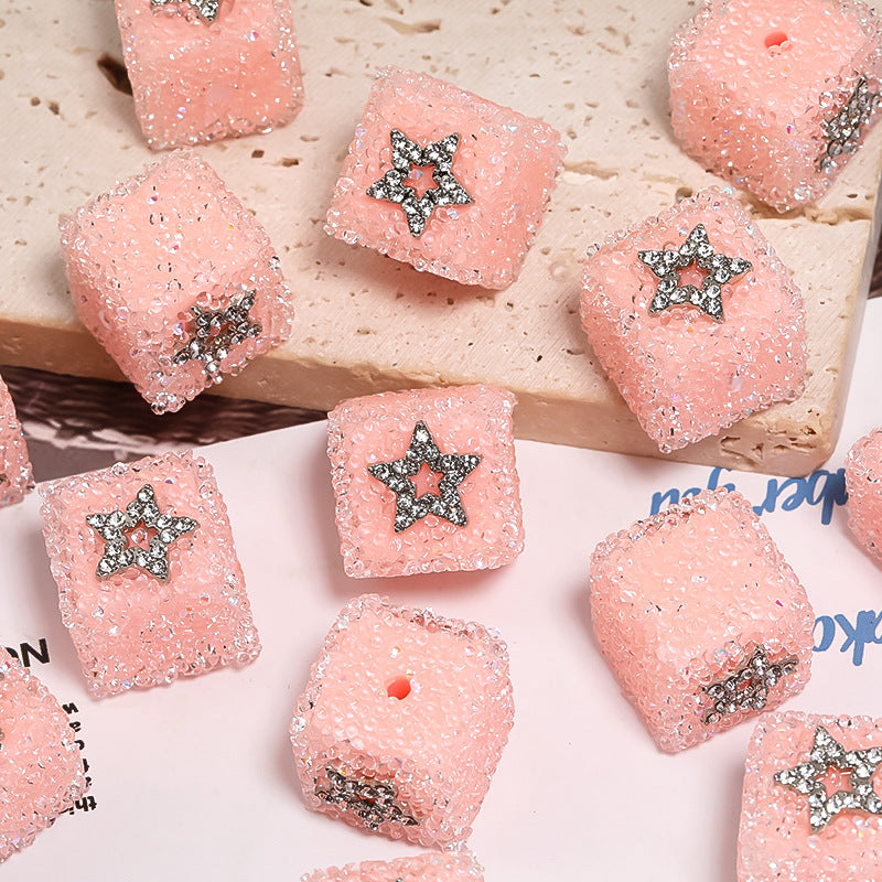 Wholesale of 5pcs Water Diamond Sugar Beads Butterfly Five Pointed Star Square Diamond Ball Beads ACC-BDS-BLG009
