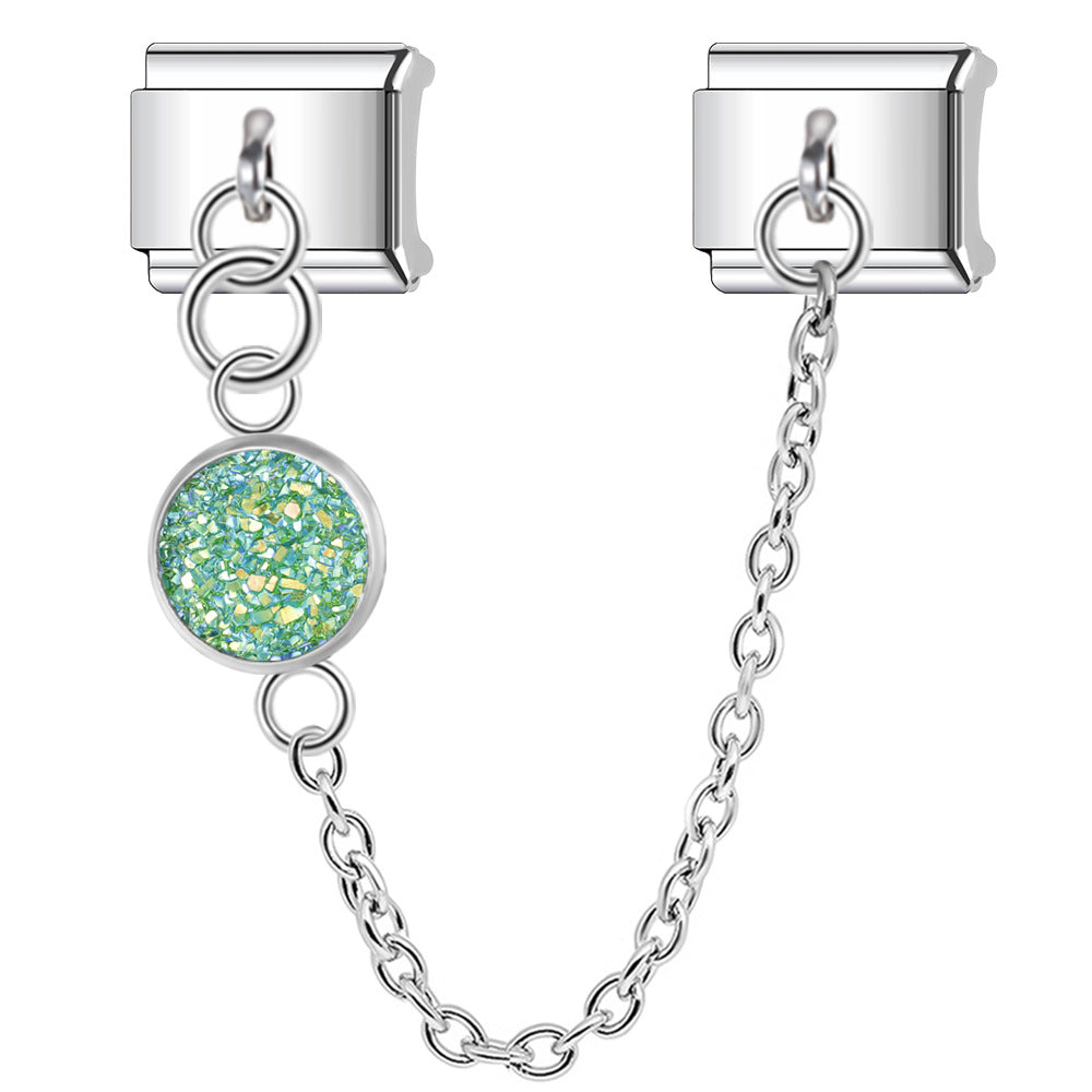 Wholesale Italian Charm Bracelet 9mm DIY Splicing Shiny Pendant Stainless Steel Composable Bracelet