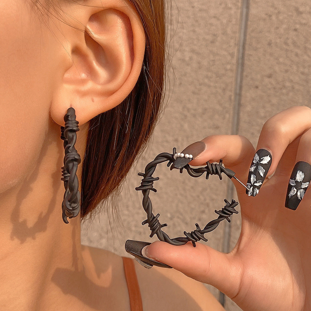 Wholesale Gothic Punk Heart n Cross Teardrop Earrings For Women Vintage Style Jewelry Accessory Party