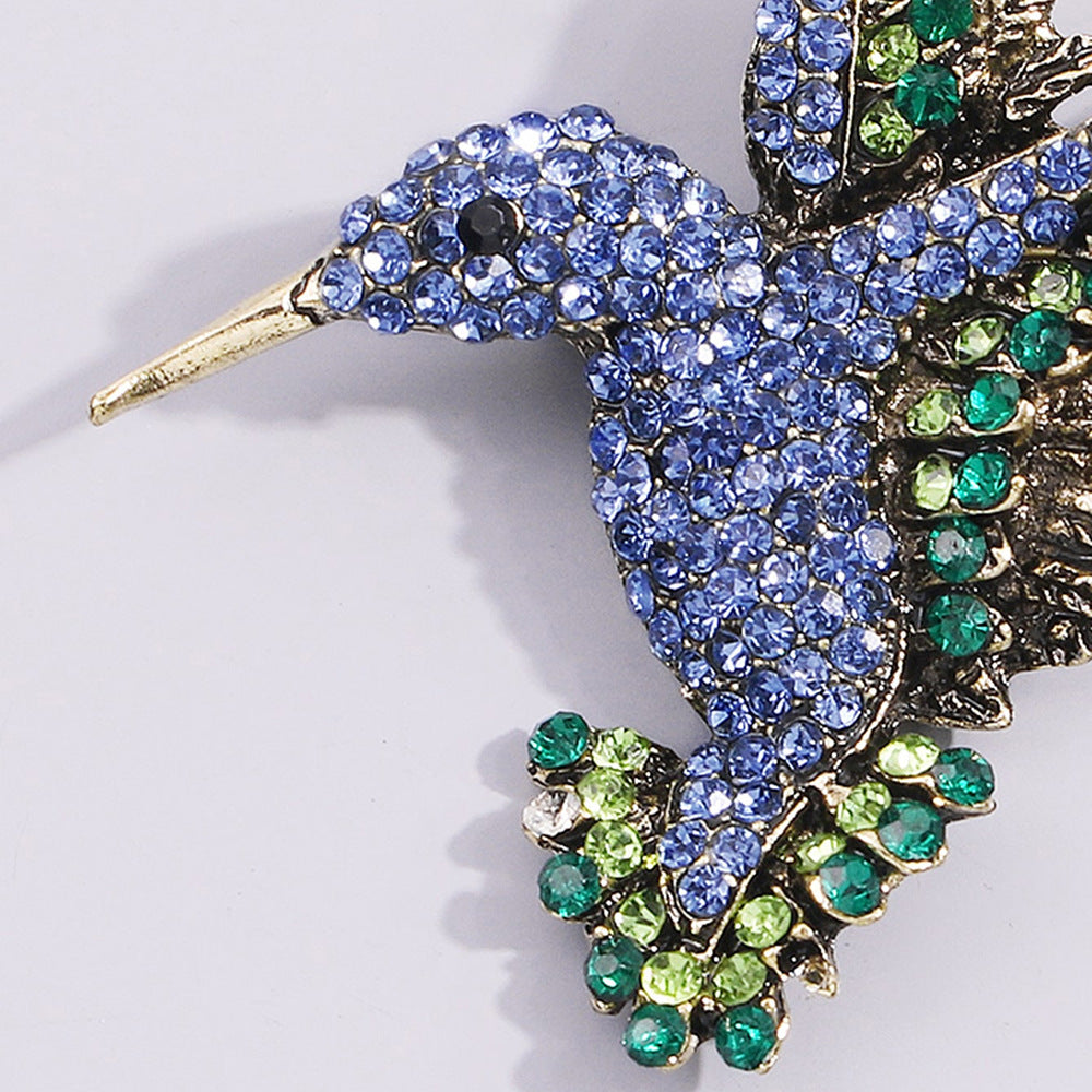 Wholesale rhinestone hummingbird brooch