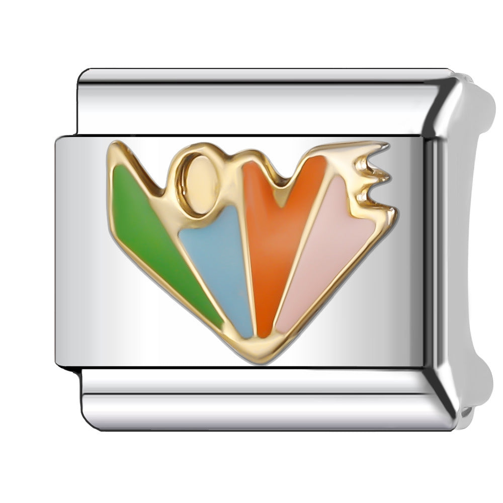 Wholesale Italian Charm Bracelet 9mm DIY Splicing Creative Pattern Stainless Steel Composable Bracelet