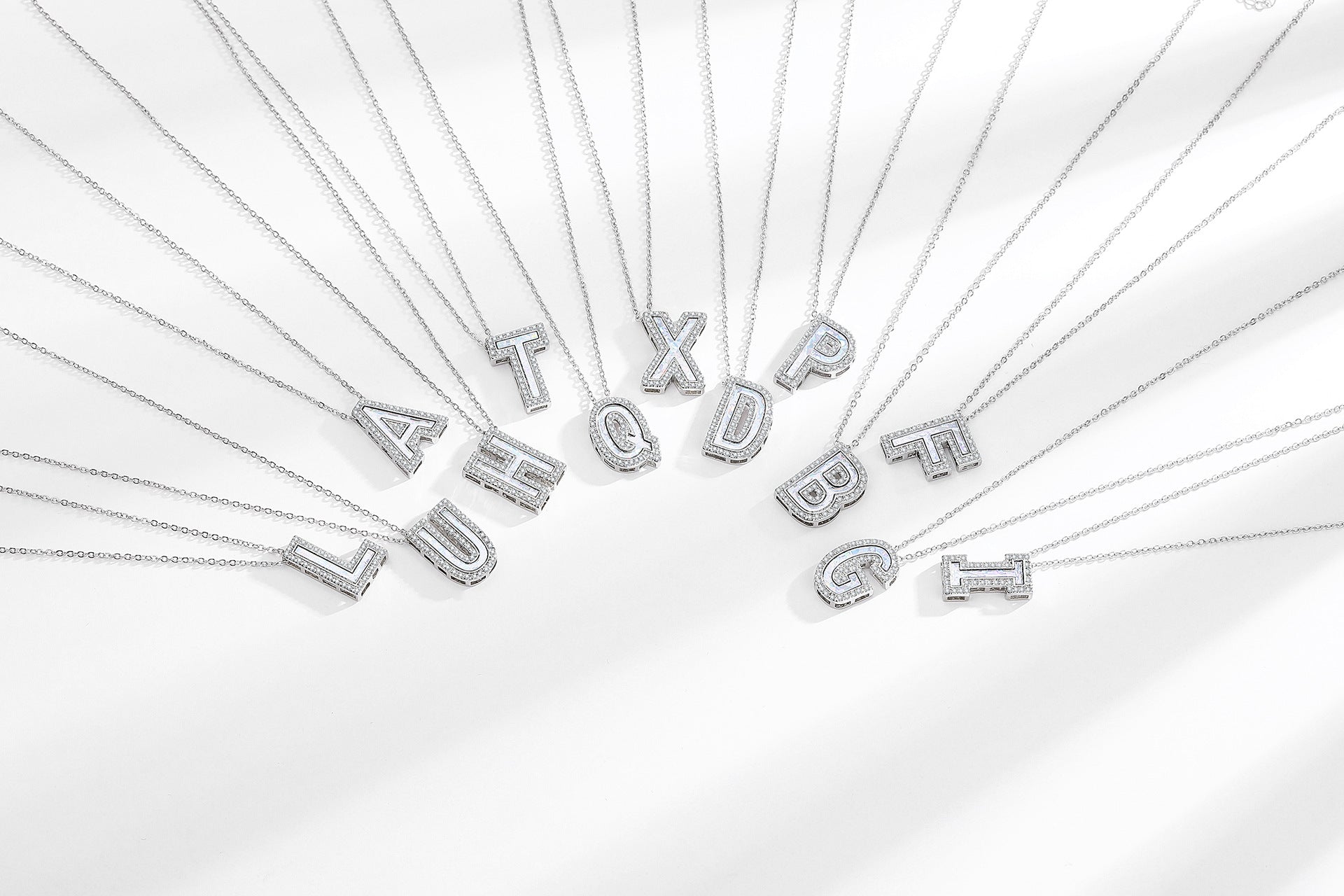 Wholesale Letter Colored Crystal Clavicle Necklaces ACC-NE-MeiLi001