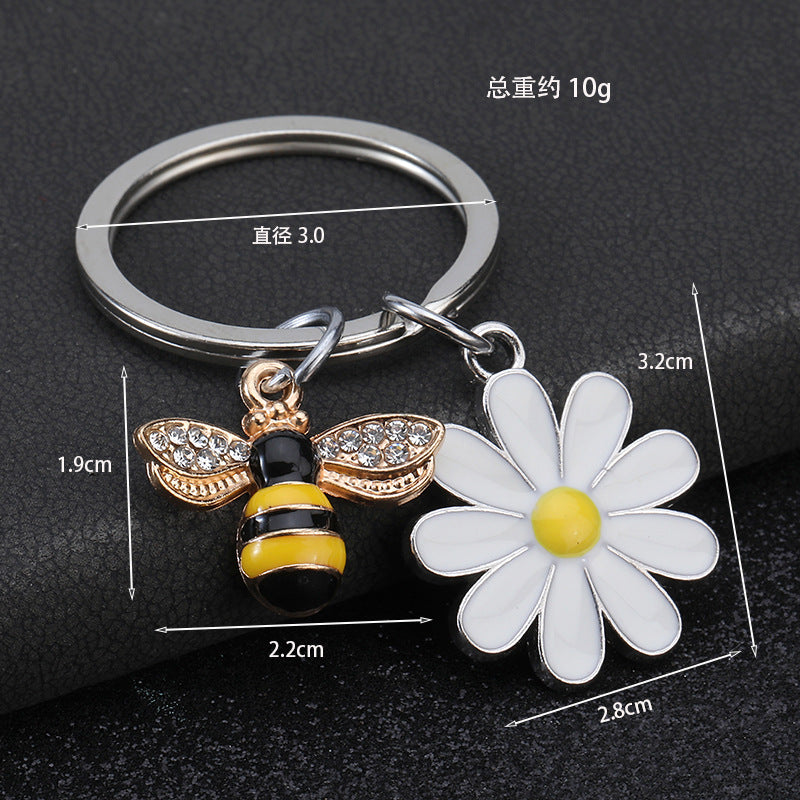 Wholesale Little bee flower keychain