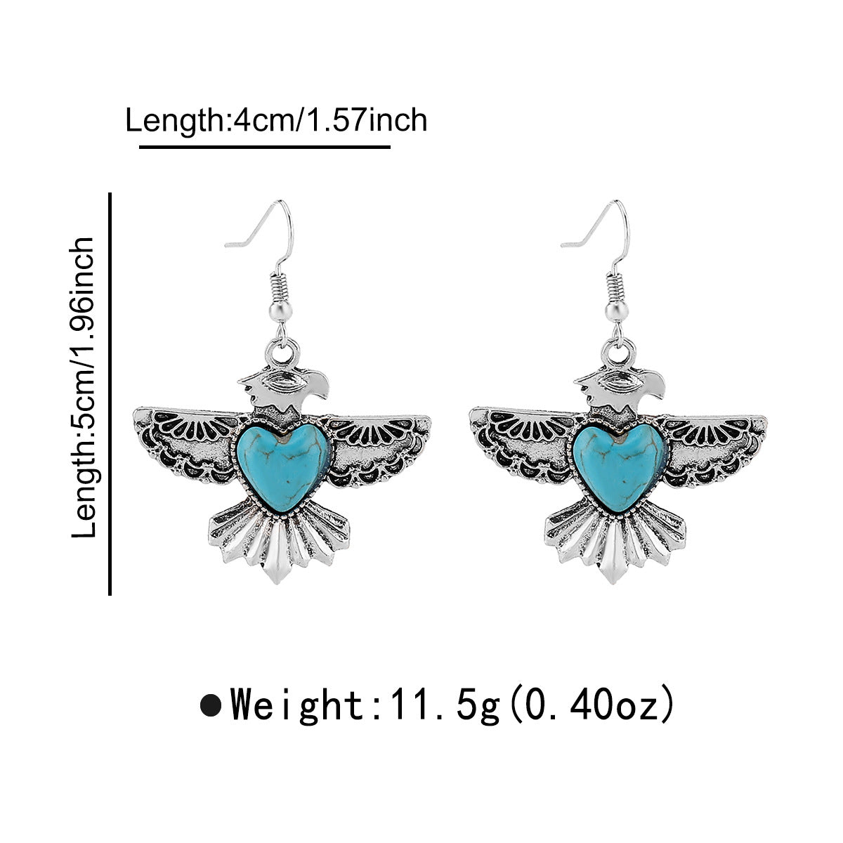 Wholesale 10pcs/pack  retro creative bohemian style cow head personality geometric turquoise earrings for women