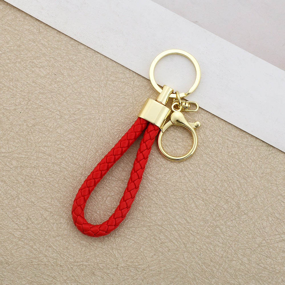 Wholesale Leather Round Dragon Woven Keychain Car Key Accessory Birthday Gift for Colleagues