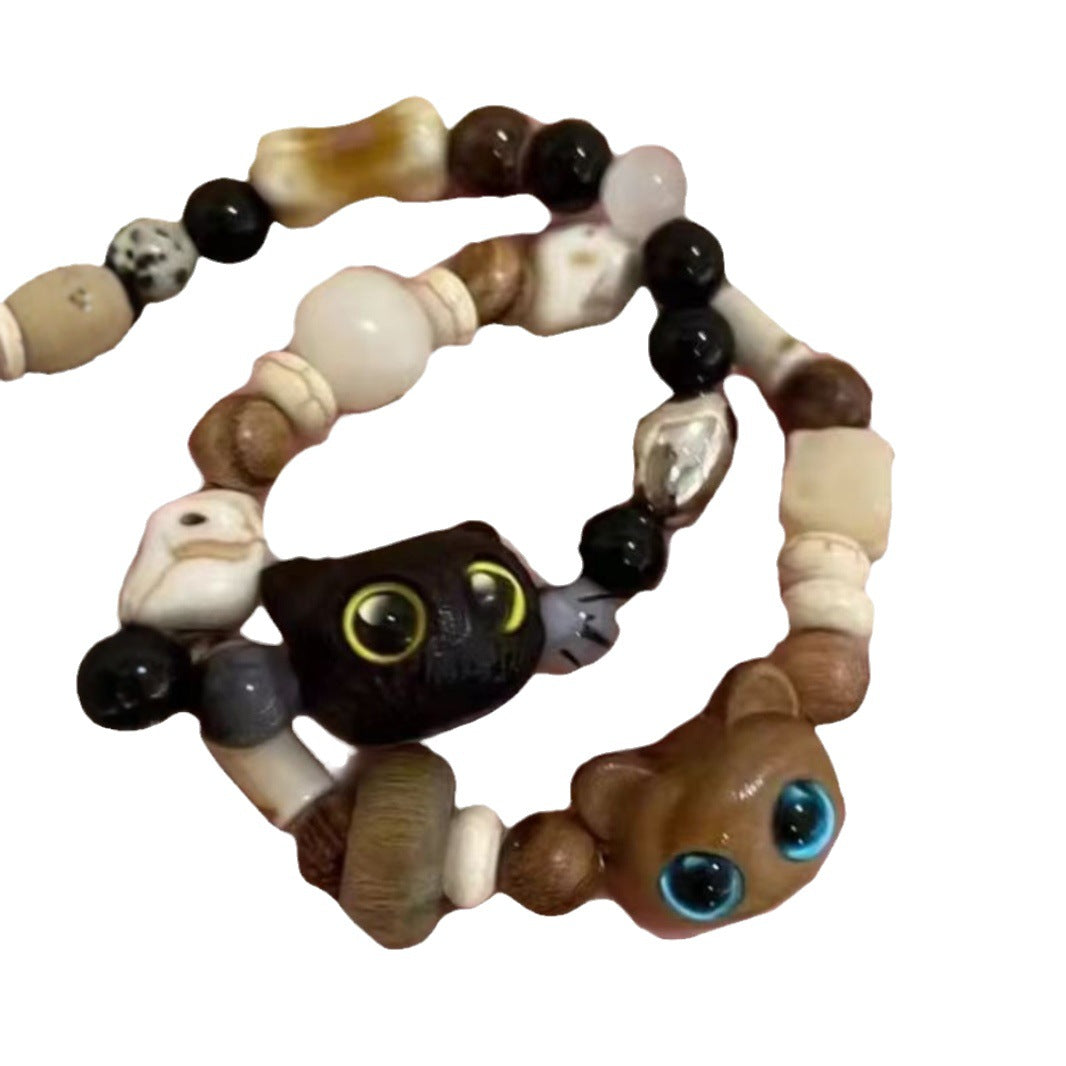 Wholesale Cute Handmade Beaded Kitten Bracelet