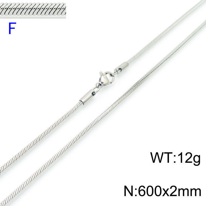 Wholesale 304 Titanium Steel Necklace Square Snake Bone Chain ACC-NE-KaLun004