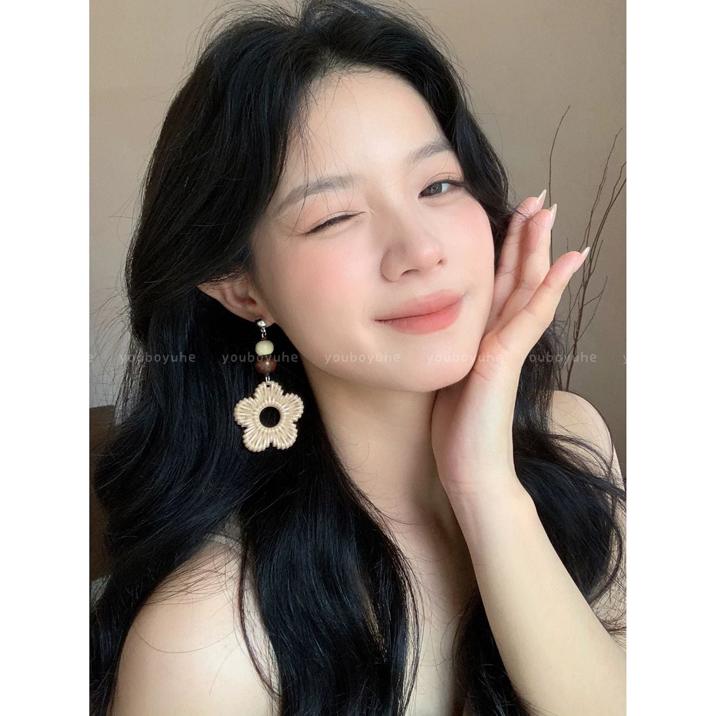 Wholesale Stylish Bohemian Flower Beaded Earrings For Women Resin Statement Jewelry Seaside Vacation Party Accessory Gift Resale