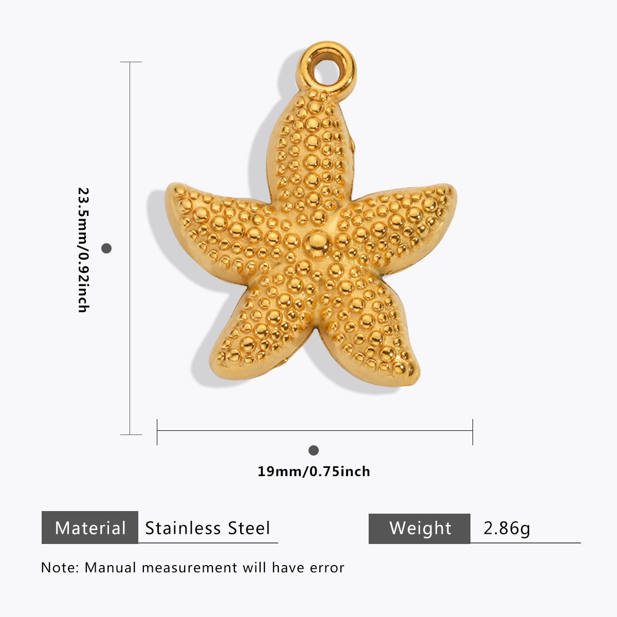 Wholesale 5pcs Stainless steel marine jewelry  starfish shell pendant