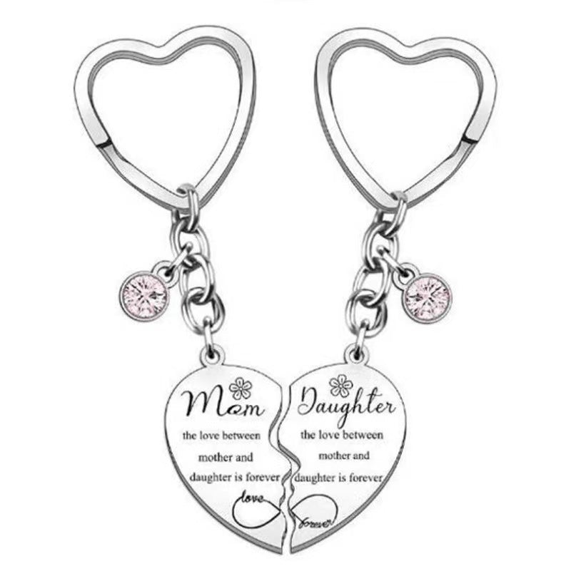 Wholesale  heart-shaped stainless steel key ring keychain suit