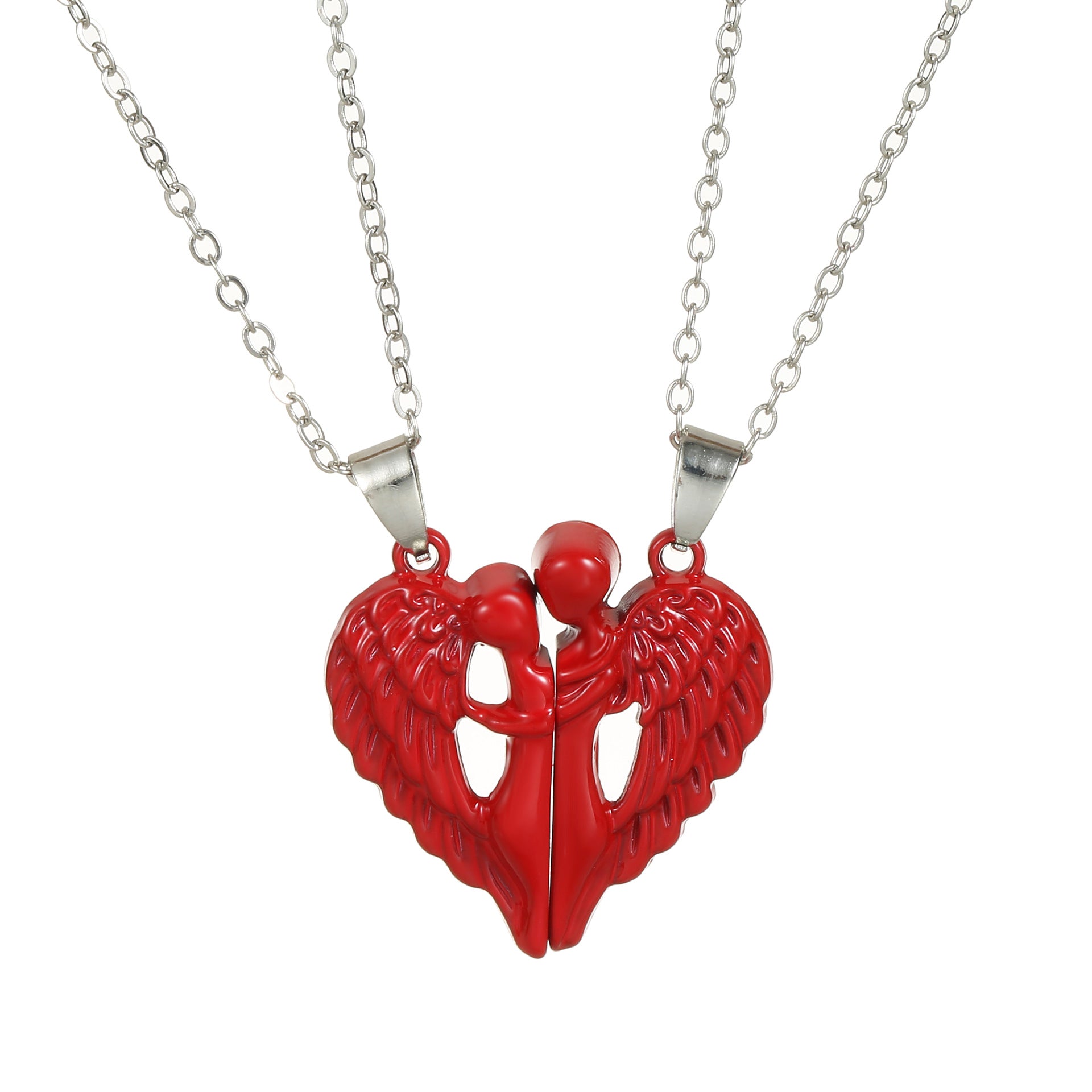 Wholesale  Angel wings magnet love pendant Valentine' s Day necklace clavicle chain