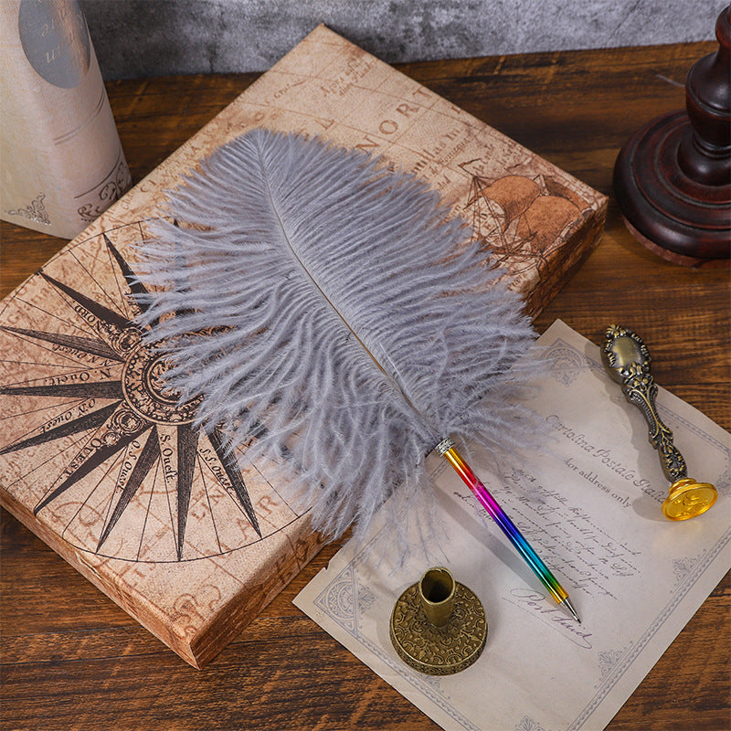 Wholesale Rainbow Color Feather Ballpoint Pen