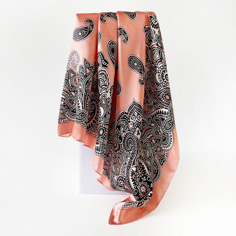 Wholesale Cashew Flower Silk Scarf 90cm Turban Silk Scarf