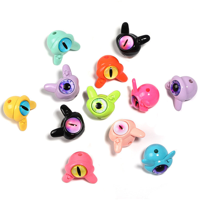 CWholesale 50pcs Colorful One-eyed Monster Cat Eye Beads Devil Eye Acrylic Beads Diy Accessories ACC-BDS-BLG119