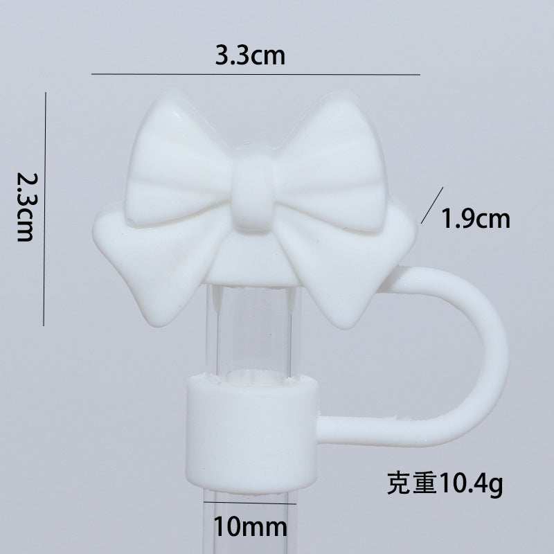 Wholesale 50pcs Bow 10mm Straw Cover Straw Tube Cap