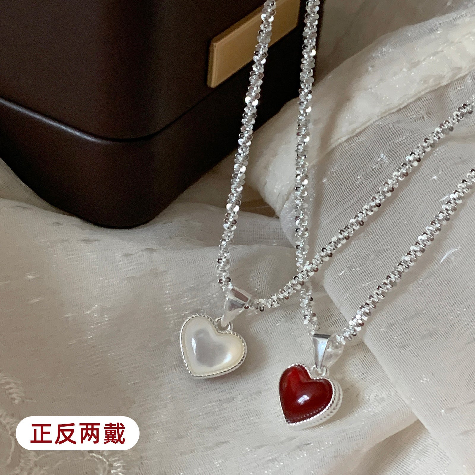 Wholesale Sparkling Shell Heart Necklace