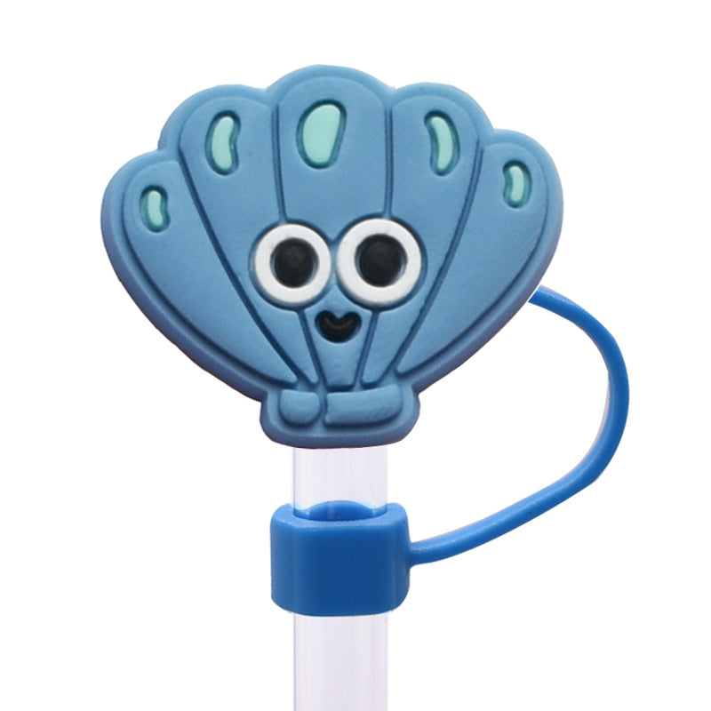 Wholesale Random 100pcs Cute Colorful Shell Straw Cover 10MM Straw Tube Cap