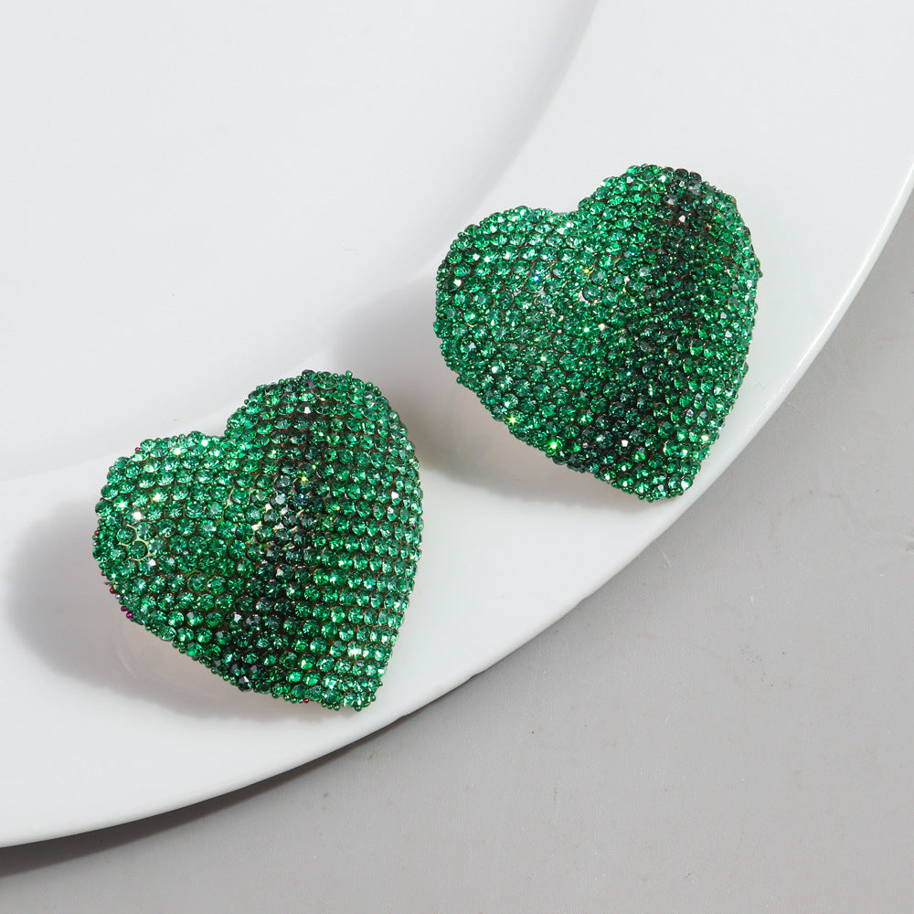 Wholesale Gradient Color Rhinestone Metal Earrings ACC-ES-ChouD004