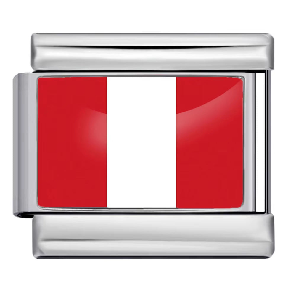 Wholesale Italian Charm Bracelet 9mm DIY Splicing Removable World Flags Stainless Steel Composable Bracelet