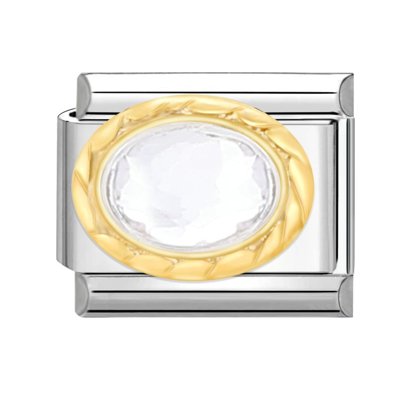 Wholesale Italian modular bracelet 9mm DIY splicing detachable simple pattern stainless steel combinable bracelet