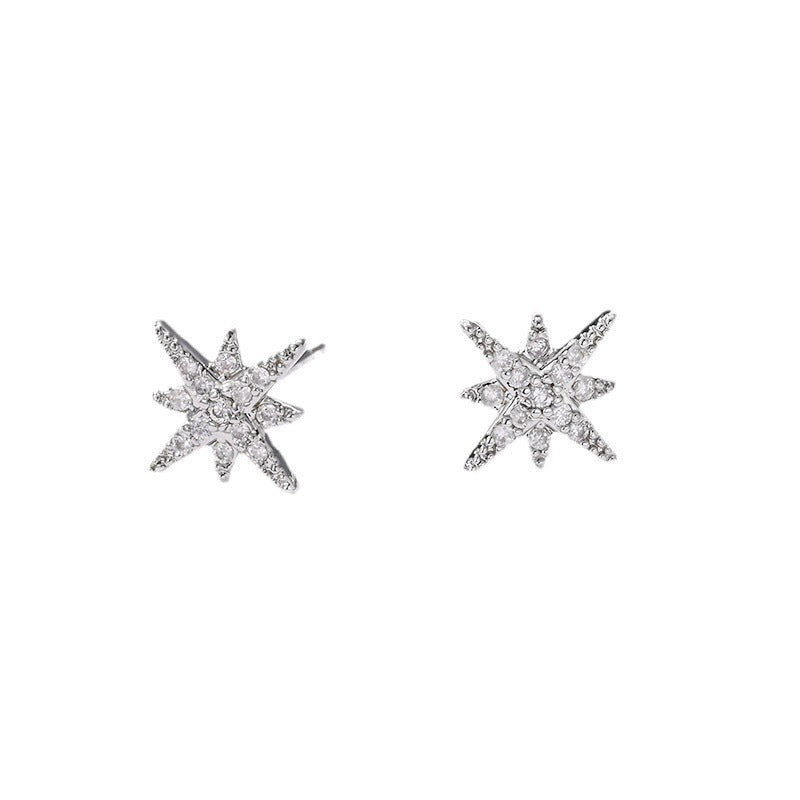 Wholesale Real Gold Electroplated Zircon Bamang Star Earrings