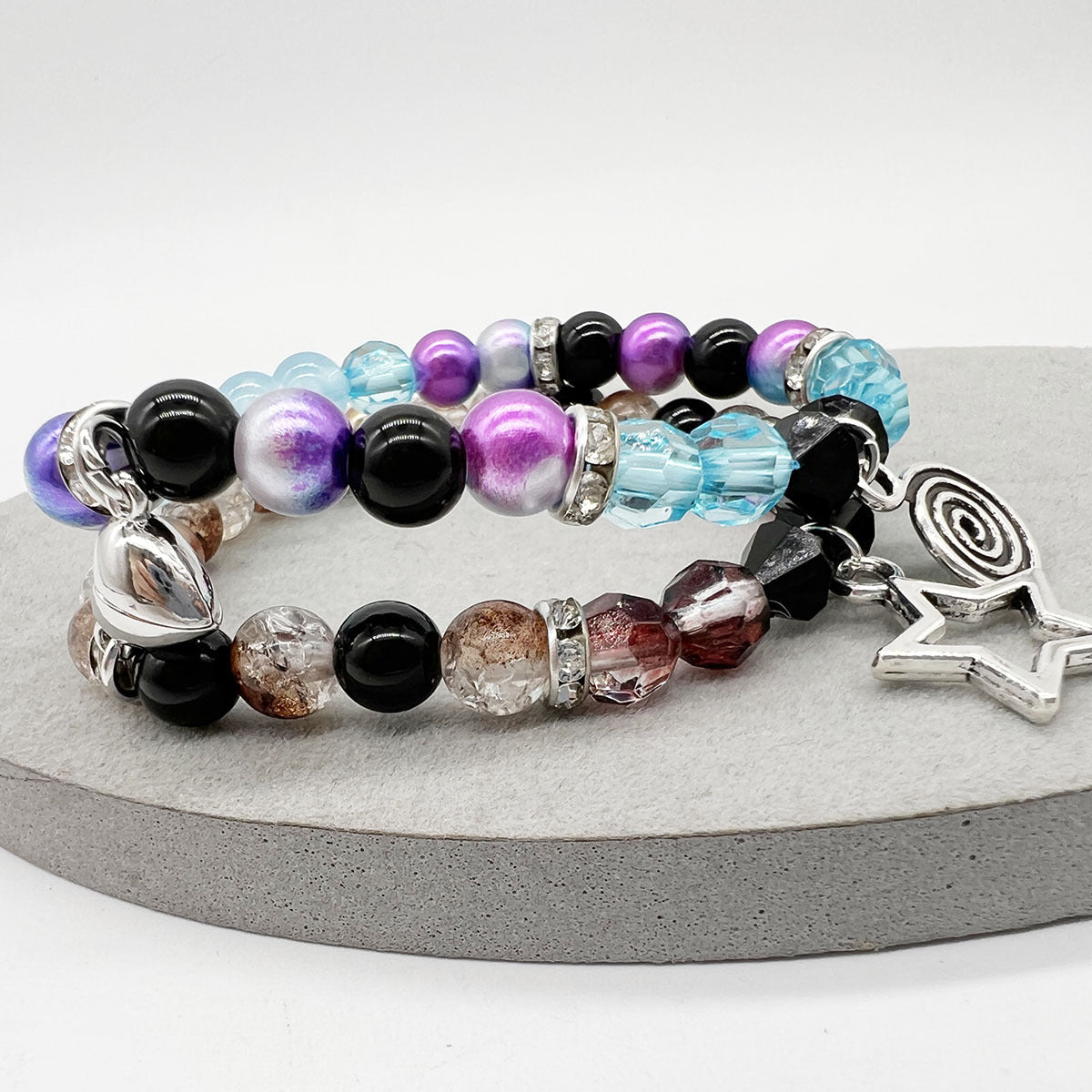 Wholesale Letter Beaded Love Heart Magnetic Elastic Bracelet ACC-BT-Nanh008