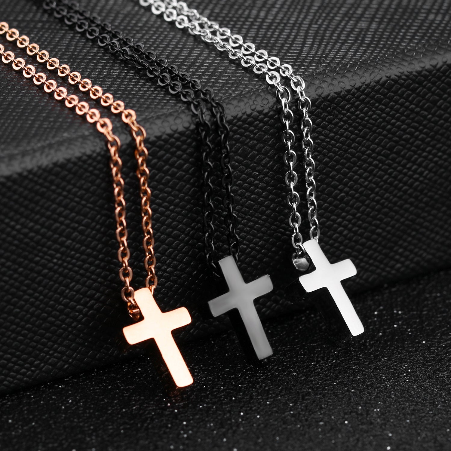 Wholesale mini cross pendant titanium steel necklace