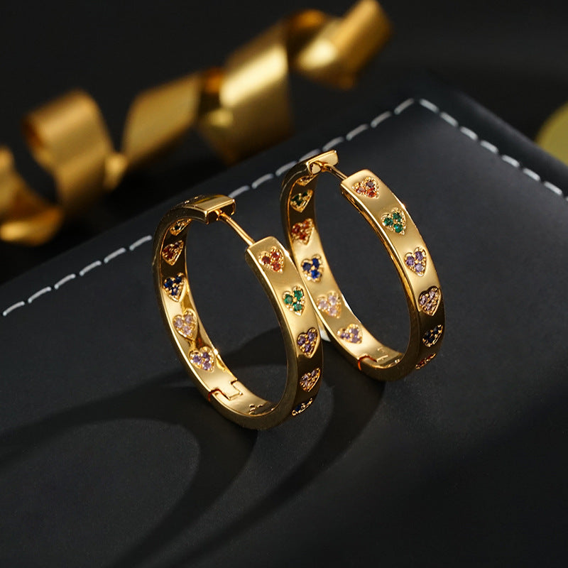 Wholesale Zircon Super  Loving Heart-shaped Earrings