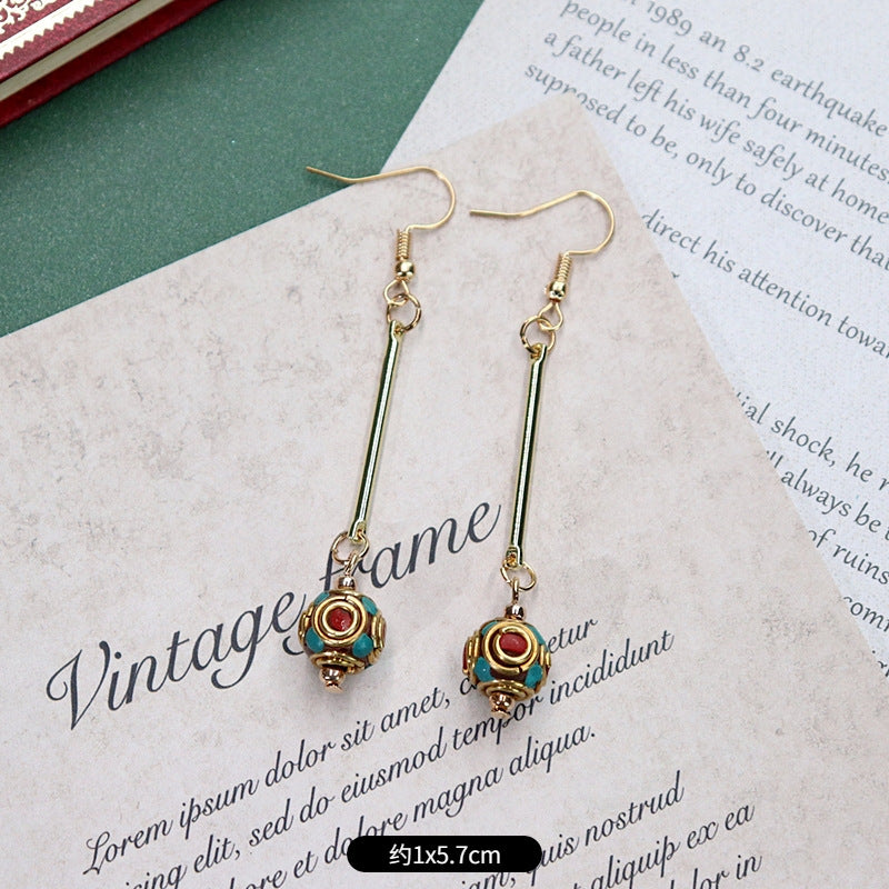Wholesale Retro Nepal Style Handmade Dangle Earrings,  Trendy Fashion Accessory for Party or Everyday Wear