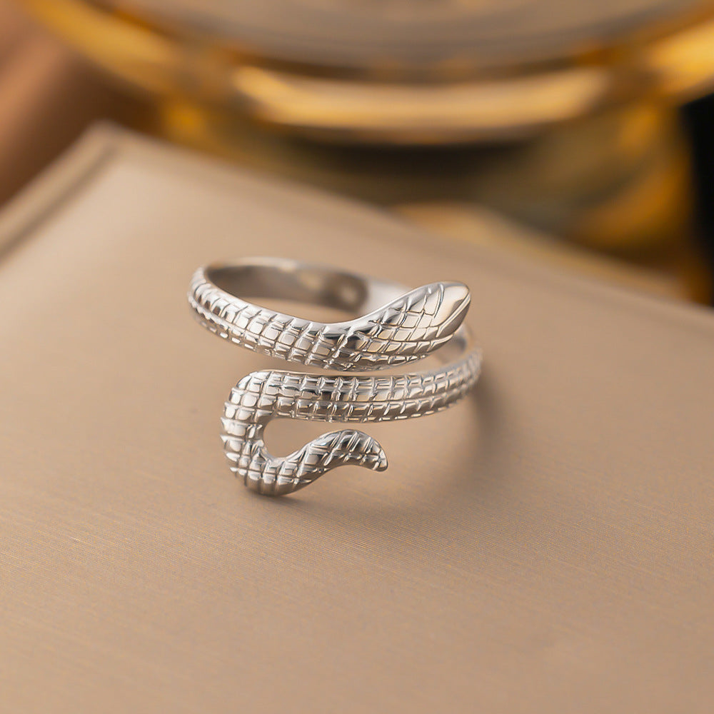 Wholesale Snake Shape Titanium Steel Rings ACC-RS-YiBao006